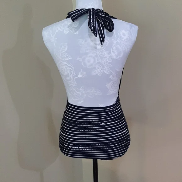 Cocoship Halter Top black & white size 6 - Picture 4 of 7